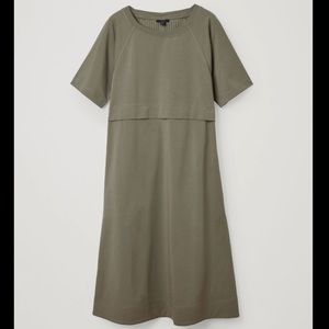 COS COTTON DRESS WITH PLEATED DETAIL